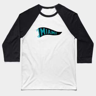 Miami Pennant - White Baseball T-Shirt